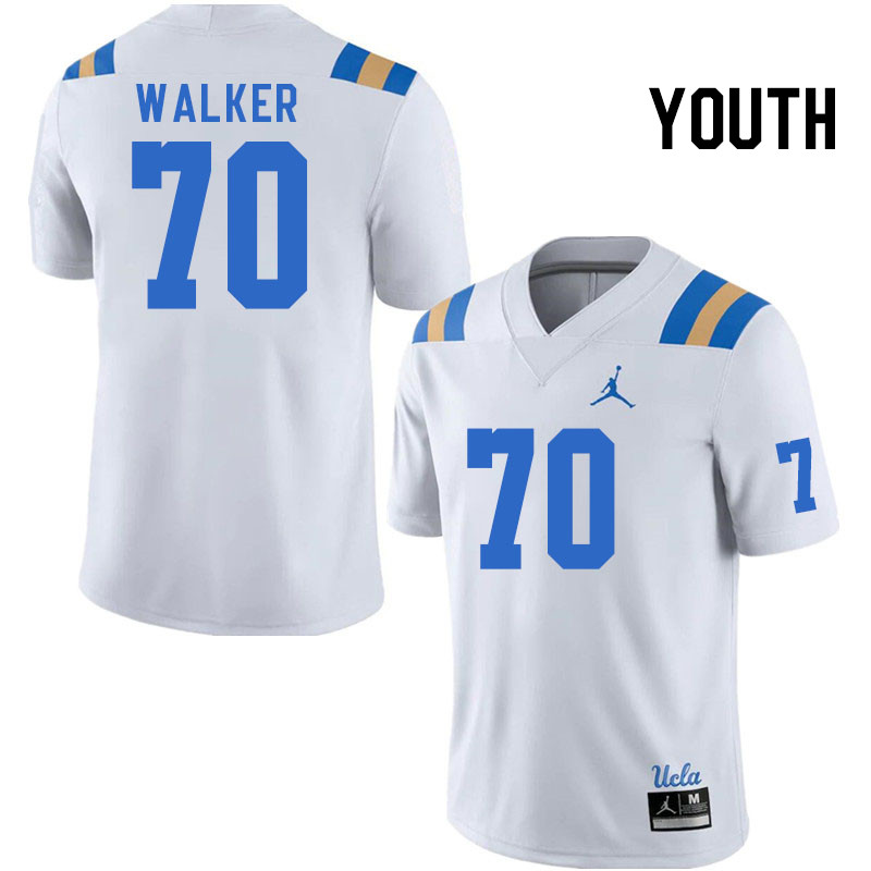 Youth #70 Caleb Walker UCLA Bruins College Football Jerseys Stitched Sale-White - Click Image to Close